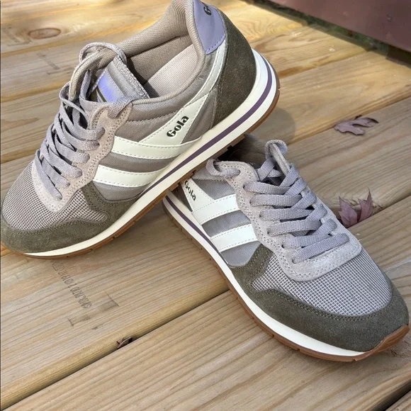 NEW Gola Daytona CLA592 Suede Retro Casual Sneakers size 8 - Picture 2 of 9